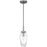 Quoizel Xander 1 Light Mini Pendant, Antique Nickel/Clear Glass