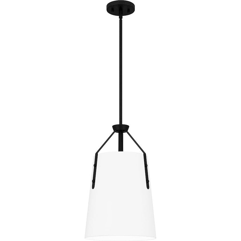 Quoizel Faye 1 Light Mini Pendant, Matte Black/Metal