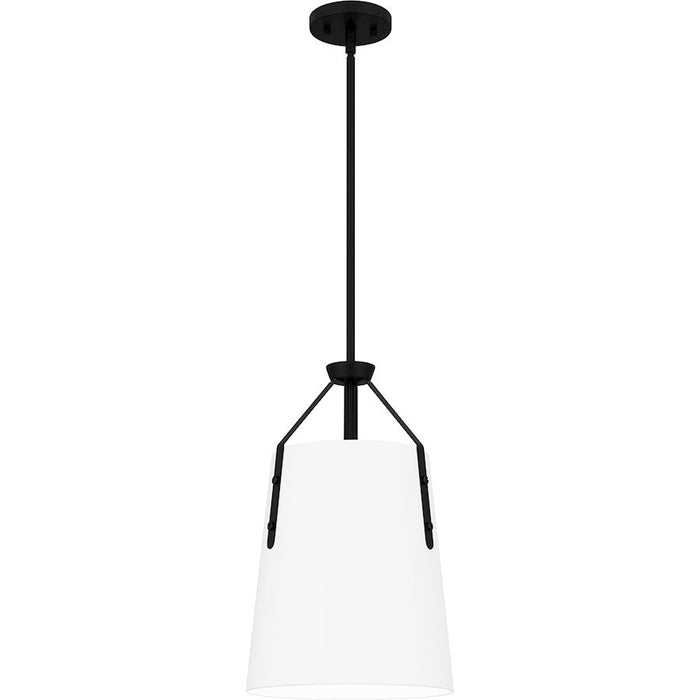 Quoizel Faye 1 Light Mini Pendant, Matte Black/Metal