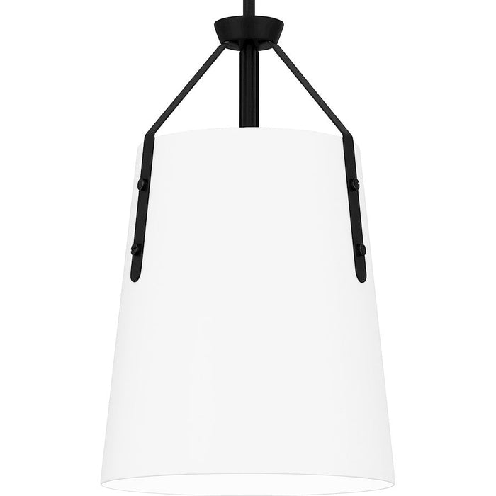 Quoizel Faye 1 Light Mini Pendant, Matte Black/Metal