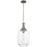 Quoizel Langley 1 Light Mini Pendant, Antique Nickel/Clear Seedy