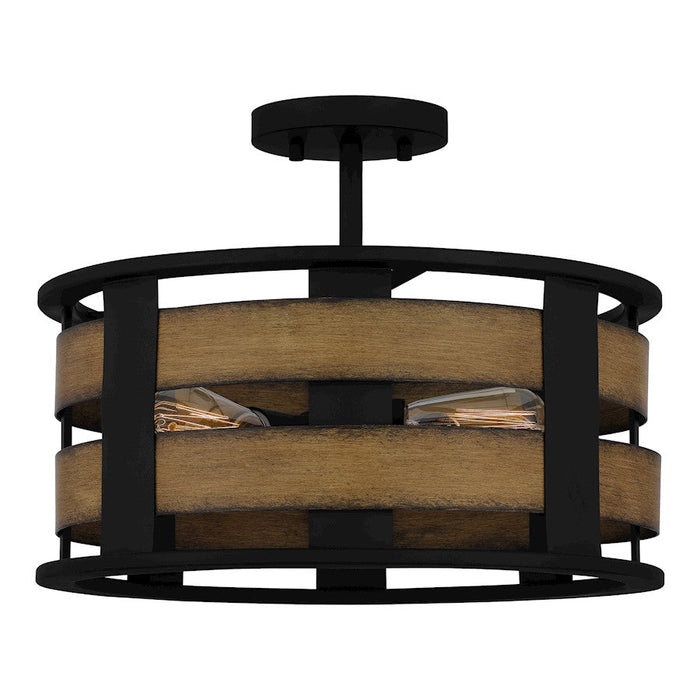 Quoizel Milton 3 Light Semi-Flush Mount, Matte Black