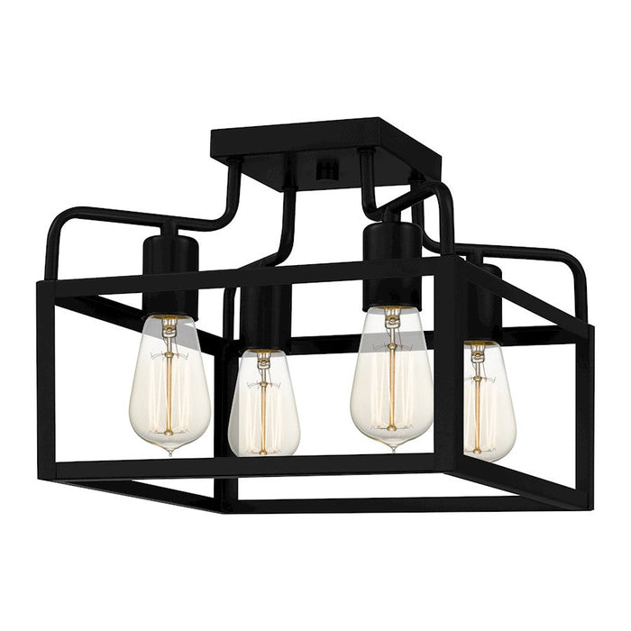 Quoizel Paulsen 4 Light Semi-Flush Mount, Matte Black