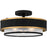 Quoizel Lockwood 3 Light Semi-Flush Mount, Black/Organza/Black Trim