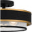 Quoizel Lockwood 3 Light Semi-Flush Mount, Black/Organza/Black Trim