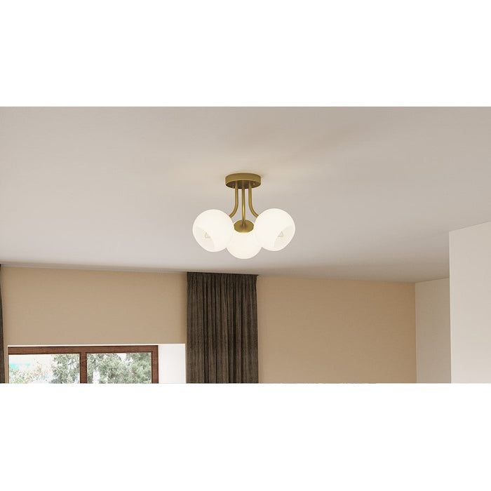 Quoizel Oberlin 3 Light Semi-Flush Mount, Matte Black/Clear - QSF5613MBK