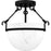 Quoizel Danyon 3 Light Semi-Flush Mount, Matte Black/Alabaster