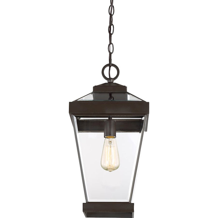 Quoizel Ravine 1 Light Mini Pendant, Bronze/Clear Beveled