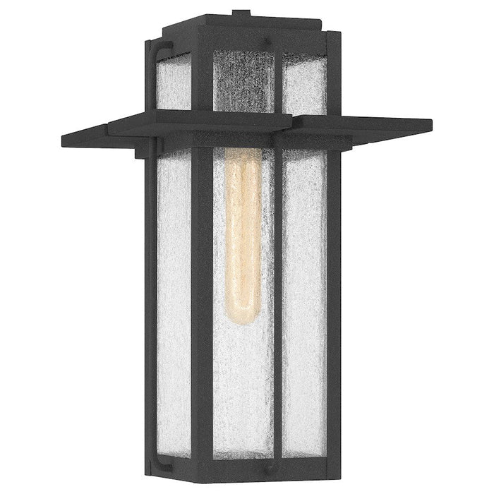 Quoizel Randall 1 Light Mini Pendant, Mottled Black/Clear Seeded