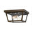 Quoizel Rue De Royal 2 Light Flush Mount, Industrial Bronze/Clear