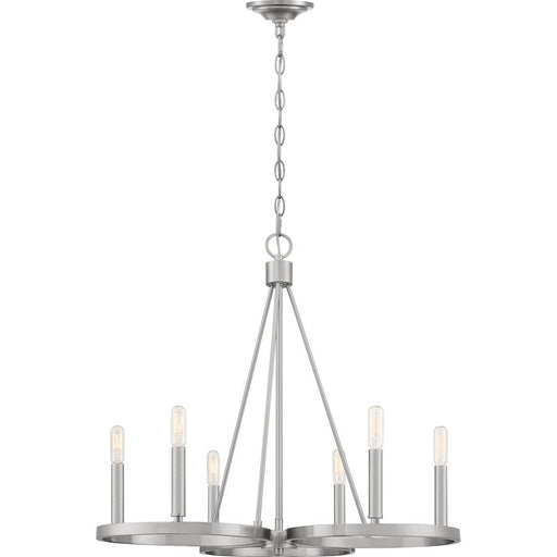 Quoizel Revival 6 Light Chandelier, Brushed Nickel - RVV5026BN