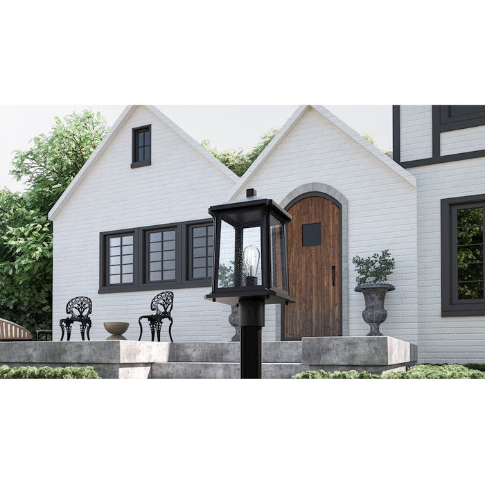 Quoizel Satterfield 1 Light 17" Outdoor Lantern, Black/Clear Seedy