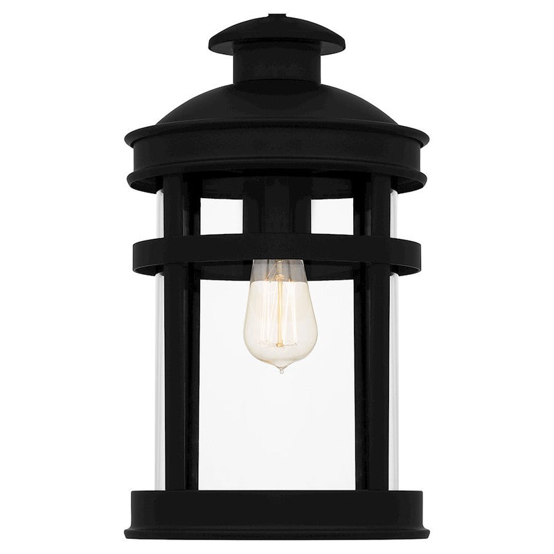 Quoizel Scout 1 Light Mini Pendant, Matte Black/Clear
