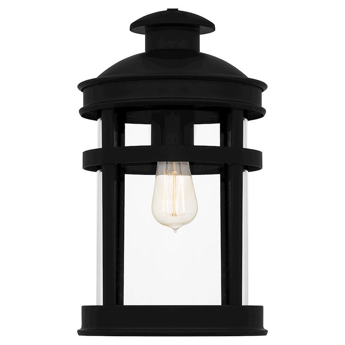 Quoizel Scout 1 Light Mini Pendant, Matte Black/Clear