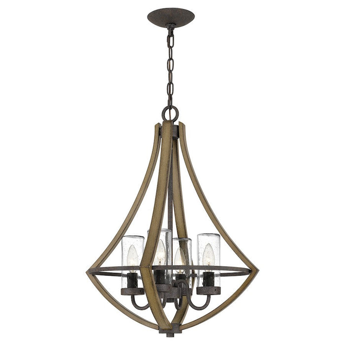 Quoizel Shire 4 Light Pendant, Rustic Black - SHR3518RK