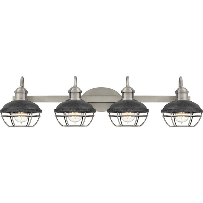 Quoizel Sandpiper 4 Light Bath, AP Nickel/Distress Iron Shade - SPP8634AP