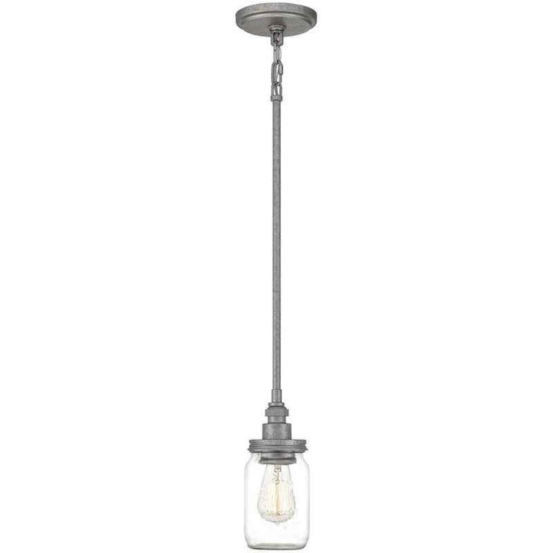 Quoizel Squire 1 Light Mini Pendant, Galvanized - SQR1504GV