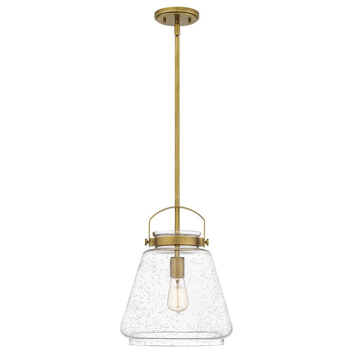 Quoizel Stella 1 Light Mini Pendant, Weathered Brass/Clear Seeded - STLS1512WS