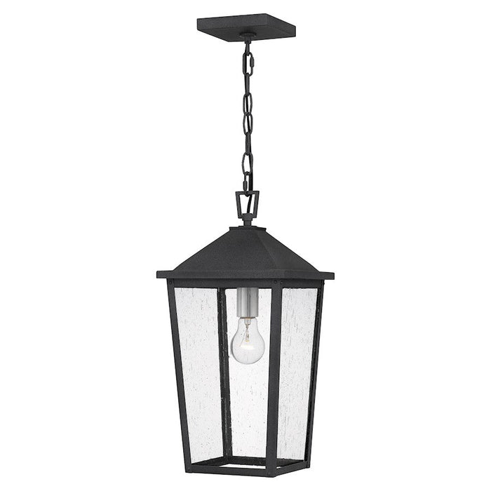 Quoizel Stoneleigh 1 Light Mini Pendant, Mottled Black/Clear Seeded