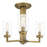 Quoizel Sunburst 3 Light Semi-Flush Mount, Weathered Brass/Seeded