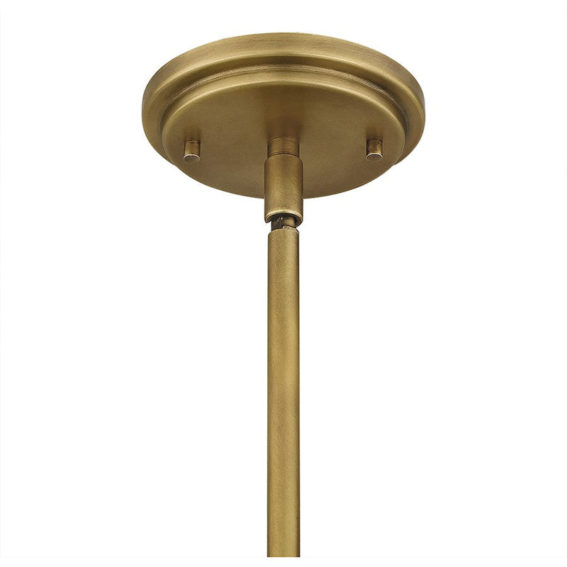 Quoizel Sunburst 3 Light Pendant, Weathered Brass/Clear Seeded