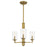 Quoizel Sunburst 3 Light Chandelier, Weathered Brass/Clear Seeded