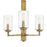 Quoizel Sunburst 3 Light Chandelier, Weathered Brass/Clear Seeded