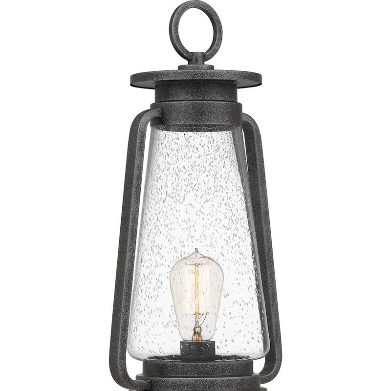 Quoizel Sutton 1 Light Outdoor Post Lantern, Speckled Black