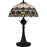 Quoizel Tiffany 3 Light Table Lamp, Matte Black/Multicolor Art