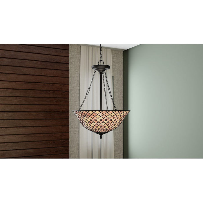 Quoizel Ursa 3 Light Pendant, Matte Black