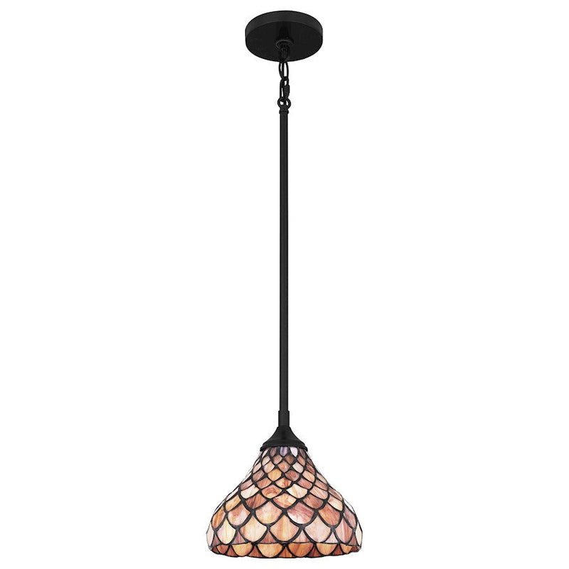 Quoizel Ursa 1 Light Mini Pendant, Matte Black