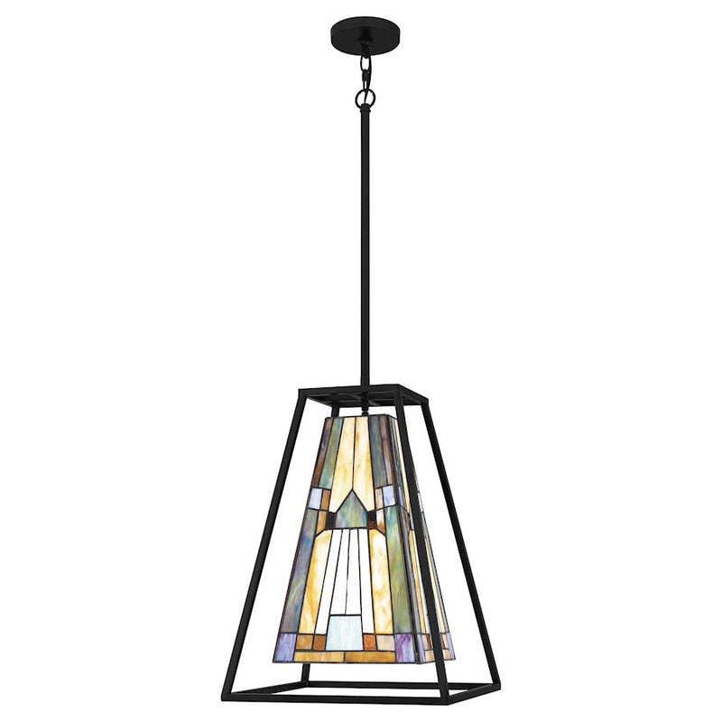 Quoizel Caledonia 1 Light Mini Pendant, Matte Black