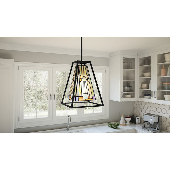 Quoizel Caledonia 1 Light Mini Pendant, Matte Black