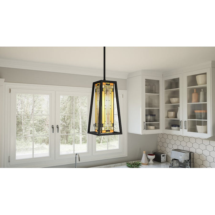 Quoizel Sierra 1 Light Mini Pendant, Matte Black