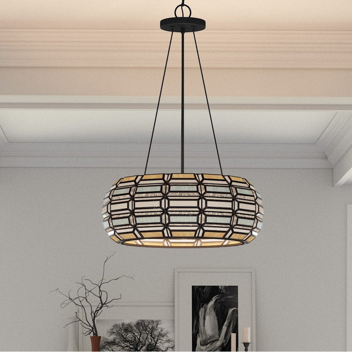 Quoizel Shanghai 3 Light Pendant, Matte Black