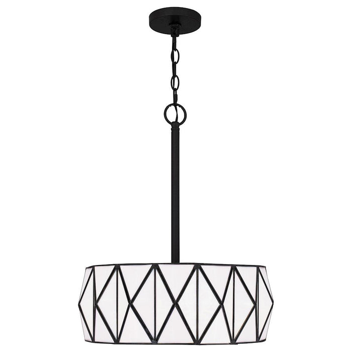 Quoizel Jakarta 3 Light Pendant, Matte Black