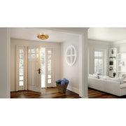 Quoizel Stinson 2 Light Flush Mount, Black/Multicolor Art Glass - TF5620MBK