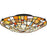 Quoizel Stinson 2 Light Flush Mount, Black/Multicolor Art Glass