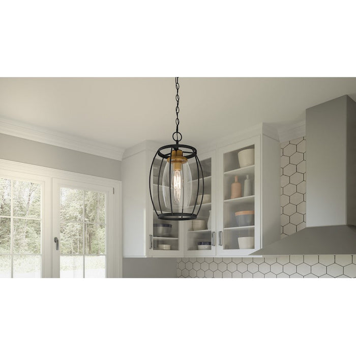 Quoizel Thyme 1 Light Mini Pendant, Earth Black/Clear - THY1511EK