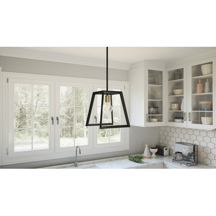 Quoizel Tilly 1 Light Mini Pendant, Matte Black/Hand-welded Frame