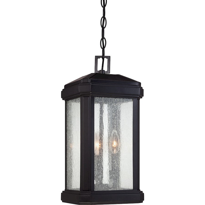 Quoizel Trumbull 3 Light Mini Pendant, Mystic Black/Clear Seeded