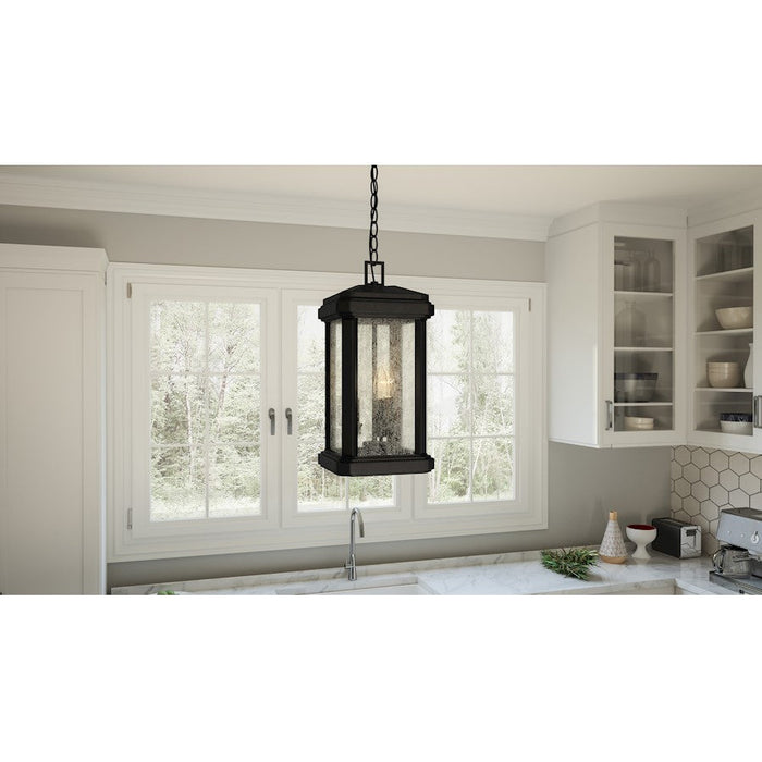 Quoizel Trumbull 3 Light Mini Pendant, Mystic Black/Clear Seeded