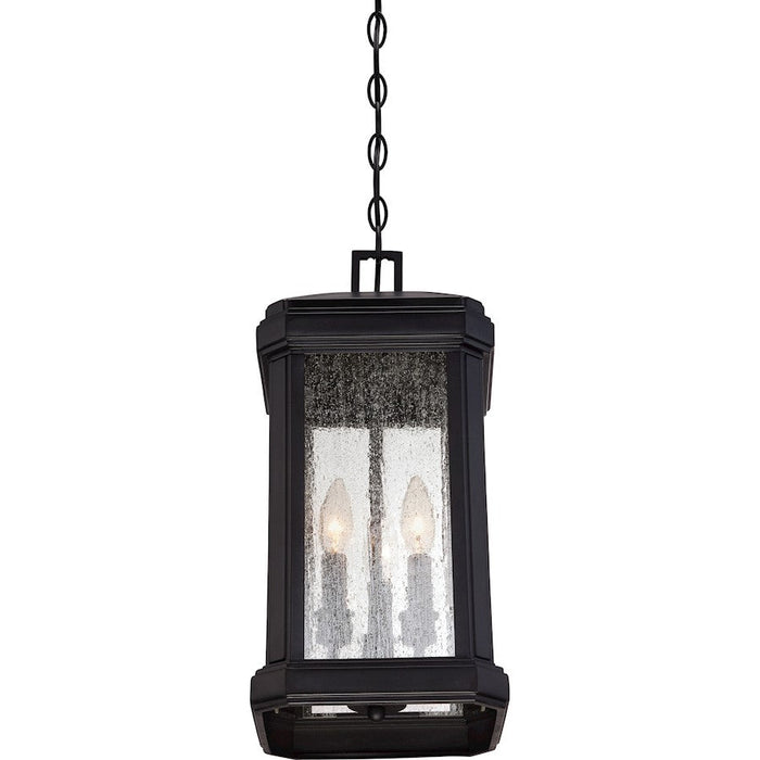 Quoizel Trumbull 3 Light Mini Pendant, Mystic Black/Clear Seeded