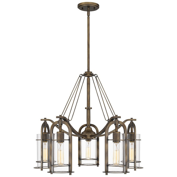 Quoizel Toscana 5 Light Chandelier, Statuary Bronze/Clear