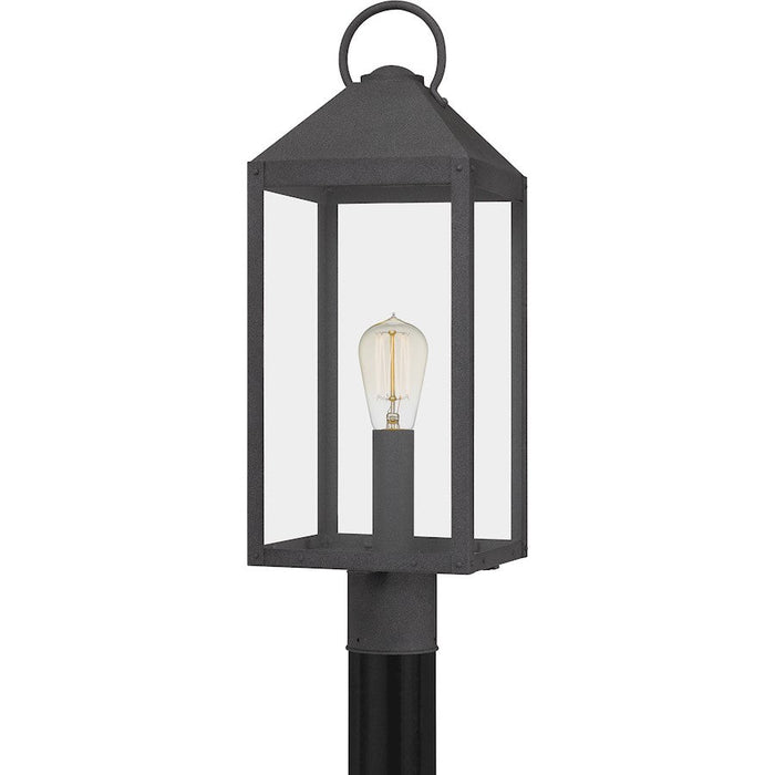 Quoizel Thorpe 1 Light Outdoor Post Lantern, Mottled Black