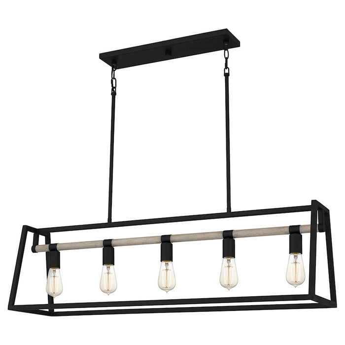 Quoizel Tippet 5 Light Chandelier Light, Matte Black