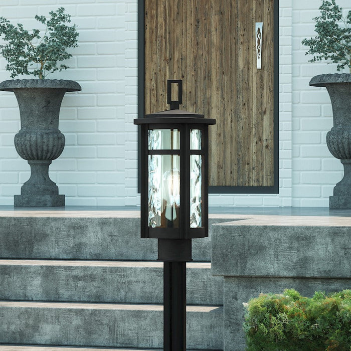 Quoizel Uma 1 Light Outdoor Post Lantern, Matte Black