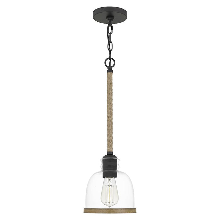 Quoizel Wagner 1 Light Mini Pendant, Matte Black