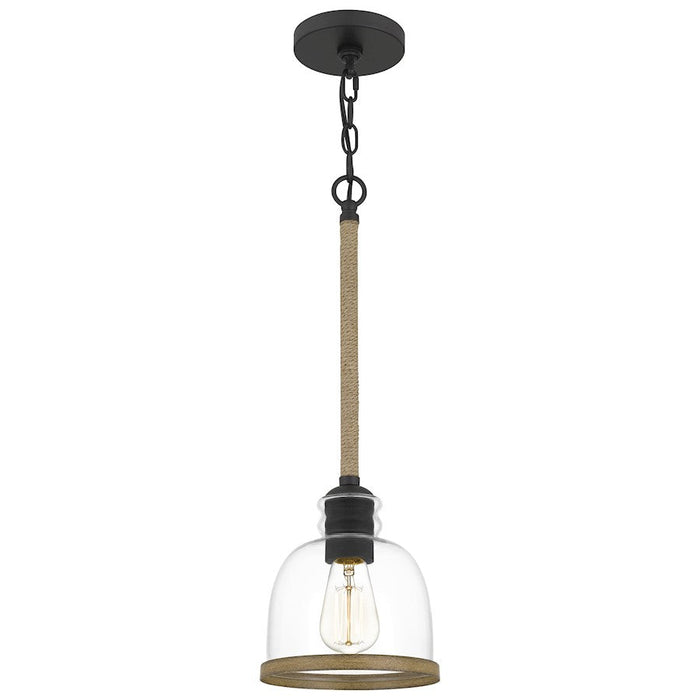 Quoizel Wagner 1 Light Mini Pendant, Matte Black