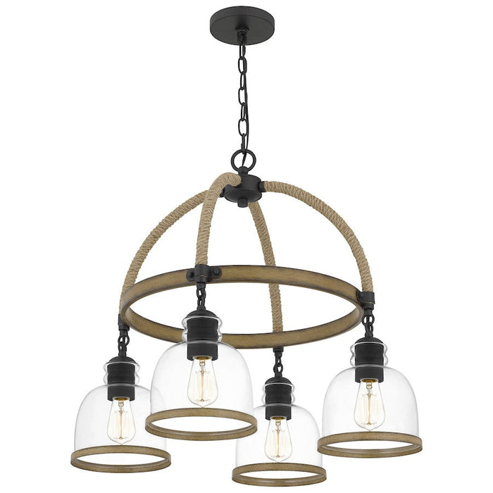 Quoizel Wagner 4 Light Chandelier, Matte Black